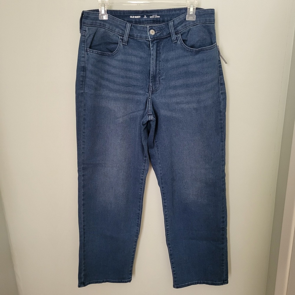 Old Navy 12 Short Petite Wow Loose High Rise Jeans‎ Medium Wash Stretch